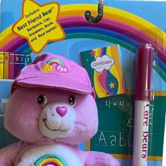 NWT Vtg 2005 Care Bear 8” Play Along Toys Best Friend Bear School Rules - Picture 2 of 4